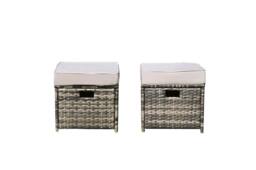 Alivio 9 Seater Rattan Furniture Set Built-In Propane Fire Pit Table Anti-UV Cushions - PE Rattan Garden Furniture Seating in Grey - thumbnail 9