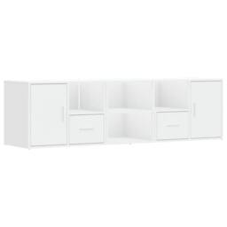 Berkfield Home Corner Cabinet White 160x40x45 cm Engineered Wood - Size: 160 x 40 x 45 cm - thumbnail 2