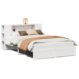 Berkfield Home Bookcase Bed without Mattress White 140x190cm Solid Wood Pine - Size: 140x190 cm - thumbnail 1