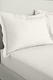 Bianca '200 Thread Count Cotton Percale' Oxford Pillowcases in Cream - thumbnail 1