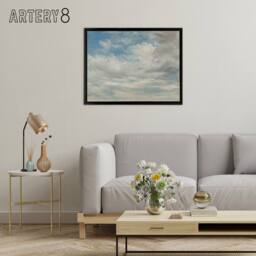 "Artery8 John Constable Clouds Framed Canvas Wall Art Print in Blue - Size: W12"" x H16""" - thumbnail 3