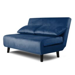 Home Garden Direct Aurora - Small Double Sofa Bed in Velvet - 2 Seater - Blue - thumbnail 4