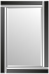 MirrorOutlet Aston Black All Glass Small Mirror 91 x 61 CM - Size: 1 Pack - thumbnail 3