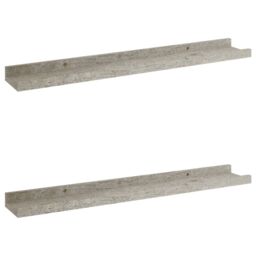 Berkfield Home Wall Shelves 2 pcs Concrete Grey 60x9x3 cm - Size: 60 x 9 x 3 cm - thumbnail 2