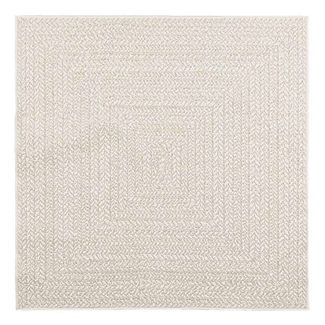 Berkfield Home Rug ZIZUR Cream 120x120 cm Jute Look Indoor & Outdoor - Size: Medium - image 1