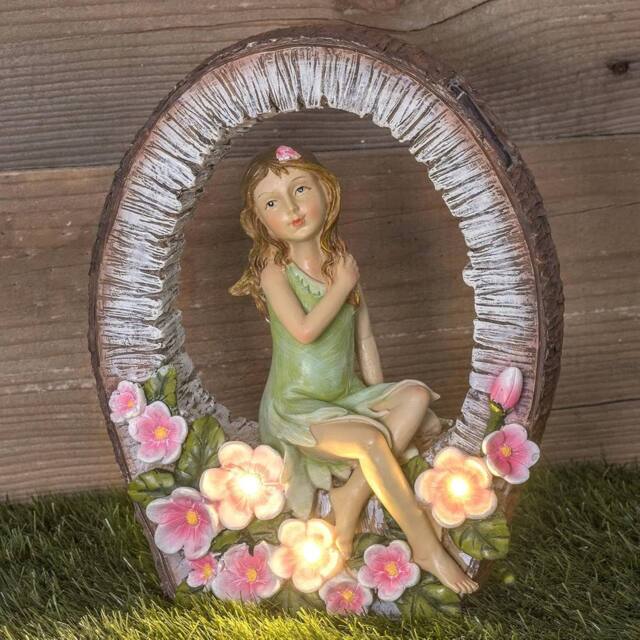 Globrite Solar Fairy Flower Figurine - Garden Statue - image 1