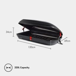 VonHaus 320L Car Roof Box for Camping, Tents, Bags, Luggage in Black - thumbnail 4