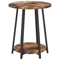Berkfield Home Side Table 2 pcs Smoked Oak Engineered Wood & Metal in Brown - thumbnail 6