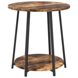 Berkfield Home Side Table 2 pcs Smoked Oak Engineered Wood & Metal in Brown - thumbnail 5