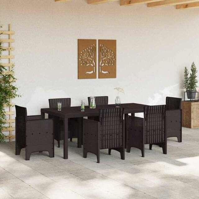 Berkfield Home Garden Table Brown 200x100x73 cm Poly Rattan - Size: 200 x 100 x 73 cm - image 1