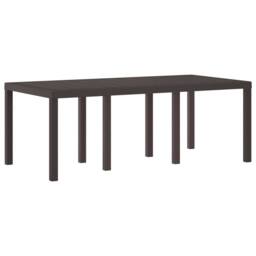 Berkfield Home Garden Table Brown 200x100x73 cm Poly Rattan - Size: 200 x 100 x 73 cm - thumbnail 4