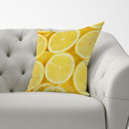 Warren Reed - Designer Vibrant Lemons Cushions in Yellow - Size: 60 cm x 60 cm - thumbnail 3