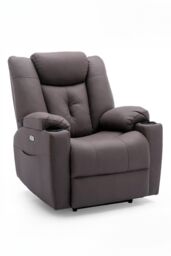 More4Homes Afton Electric Technology Fabric Auto Recliner USB Lounge Sofa Chair in Brown - thumbnail 2