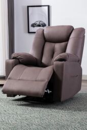 More4Homes Afton Electric Technology Fabric Auto Recliner USB Lounge Sofa Chair in Brown - thumbnail 1