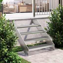 Berkfield Home Grate Step 80x24x7 cm Galvanised Steel in Silver - Size: Medium - thumbnail 1
