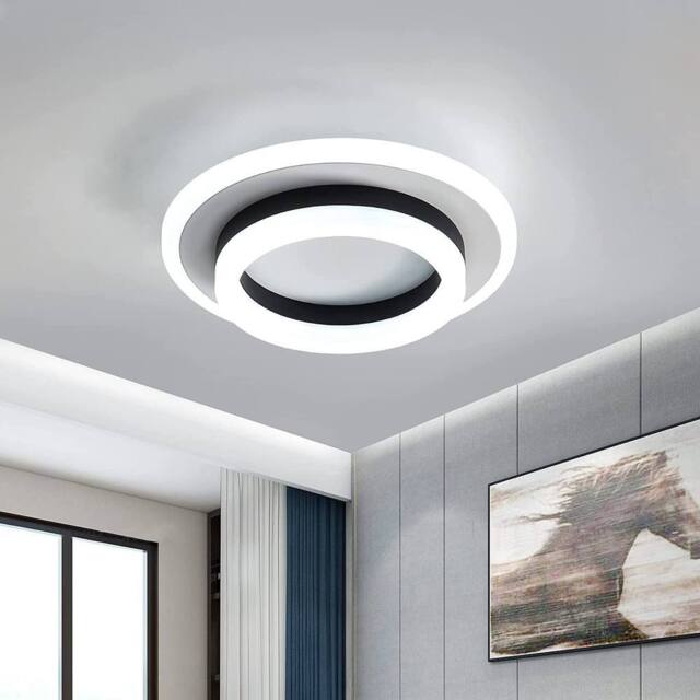 Pheashine Modern LED Round Ceiling Light White+Black 6500K 24W Indoor 20cm in White - image 1