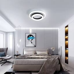 Pheashine Modern LED Round Ceiling Light White+Black 6500K 24W Indoor 20cm in White - thumbnail 2