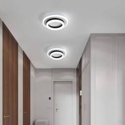 Pheashine Modern LED Round Ceiling Light White+Black 6500K 24W Indoor 20cm in White - thumbnail 3