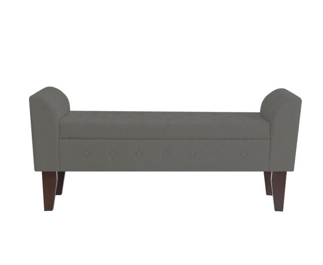Luxury Living Boucle Ottoman Storage Bench in Grey - image 1