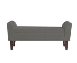 Luxury Living Boucle Ottoman Storage Bench in Grey