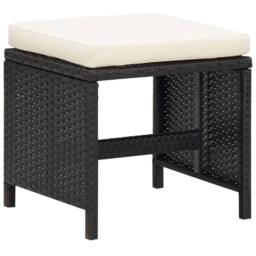 Berkfield Home Elegant 5 Piece Outdoor Dining Set with Cushions Poly Rattan Black - thumbnail 9
