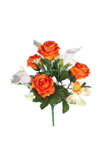 KDMD Orange Pembroke Orchid & Rose Mixed Posy 2 Pack - image 1