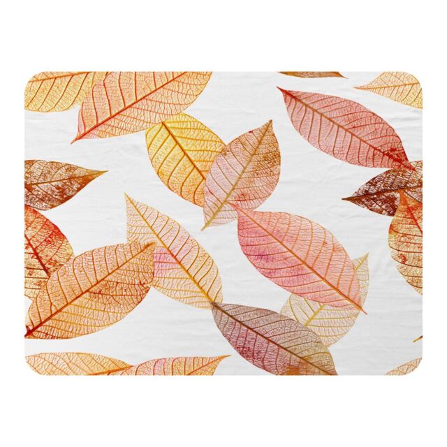 Benjamin Tate Design Autumn Toned Skeleton Leaves Blanket in Natural - Size: 120 cm x 150 cm - image 1