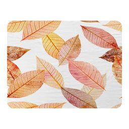 Benjamin Tate Design Autumn Toned Skeleton Leaves Blanket in Natural - Size: 120 cm x 150 cm - thumbnail 1