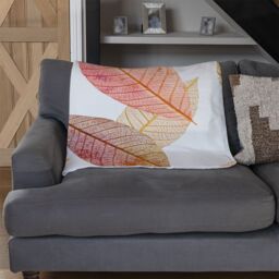 Benjamin Tate Design Autumn Toned Skeleton Leaves Blanket in Natural - Size: 120 cm x 150 cm - thumbnail 2