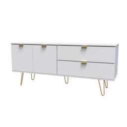 Ready Assembled 2 U Fuji 2 Drawer 2 Door Wide Sideboard (Ready Assembled) in White - thumbnail 3
