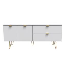 Ready Assembled 2 U Fuji 2 Drawer 2 Door Wide Sideboard (Ready Assembled) in White - thumbnail 1