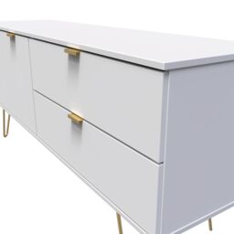 Ready Assembled 2 U Fuji 2 Drawer 2 Door Wide Sideboard (Ready Assembled) in White - thumbnail 4