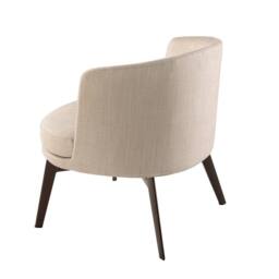 Angel Cerda Cream Fabric Armchair with Brown Metal Legs - thumbnail 6