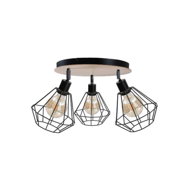 Netlighting Atwood Ceiling Spotlight Clusters Black Wood 34cm 3x E27