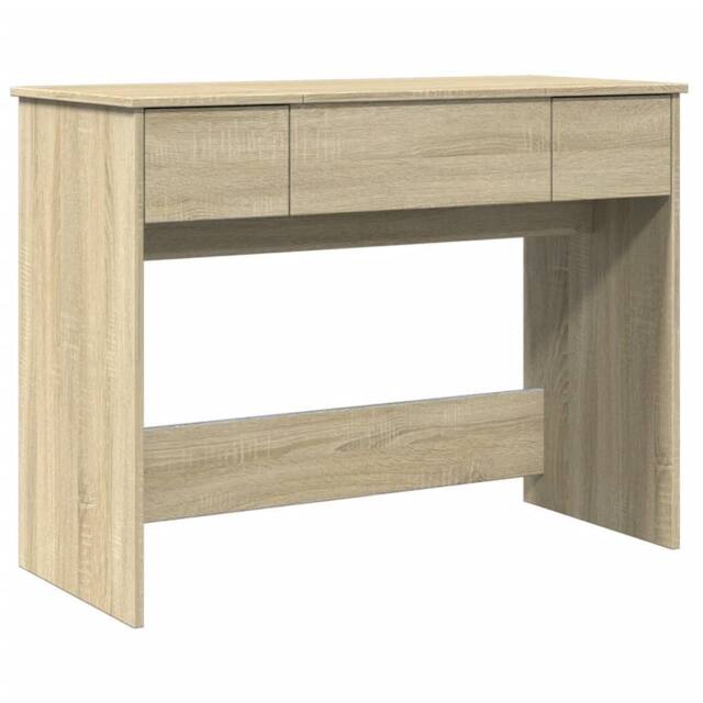 Berkfield Home Dressing Table with Mirror Sonoma Oak 100x45x76 cm in Light Tan - Size: 100 x 45 x 76 cm - image 1