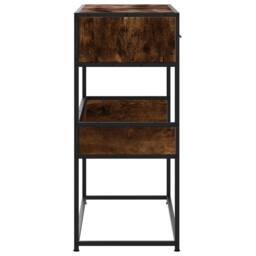 Berkfield Home Console Table Smoked Oak 90x35x80 cm Engineered Wood in Brown - Size: 90 x 35 x 80 cm - thumbnail 5