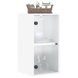 Berkfield Home Wall Cabinet with Glass Doors White 35x37x68.5 cm - thumbnail 4