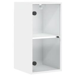 Berkfield Home Wall Cabinet with Glass Doors White 35x37x68.5 cm - thumbnail 2