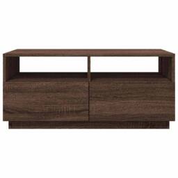 Berkfield Home Coffee Table with LED Lights Brown Oak 90x49x40 cm - Size: 90 x 49 x 40 cm - thumbnail 6