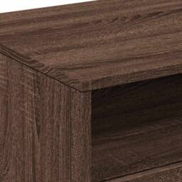 Berkfield Home Coffee Table with LED Lights Brown Oak 90x49x40 cm - Size: 90 x 49 x 40 cm - thumbnail 9