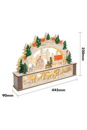 Netagon Battery Powered Wooden Festive Lighting Arch in Beige - thumbnail 2
