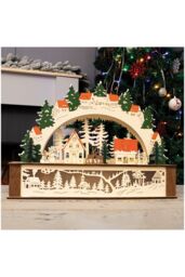 Netagon Battery Powered Wooden Festive Lighting Arch in Beige