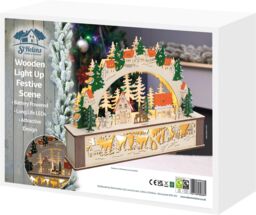 Netagon Battery Powered Wooden Festive Lighting Arch in Beige - thumbnail 4
