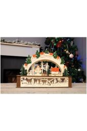 Netagon Battery Powered Wooden Festive Lighting Arch in Beige - thumbnail 5