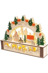 Netagon Battery Powered Wooden Festive Lighting Arch in Beige - thumbnail 3
