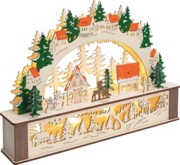 Netagon Battery Powered Wooden Festive Lighting Arch in Beige - thumbnail 6