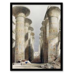 Artery8 Great Hall at Karnak Temple D. Roberts Vintage Framed Wall Art Print - Size: A4 - thumbnail 1