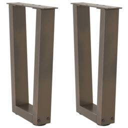 Berkfield Home Dining Table Legs V-Shape 2 pcs Natural Steel 28x(42-43.3) cm Steel in Brown