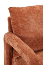 Living and Home Chenille Upholstered Accent Chair with Lumbar Pillow in Orange - thumbnail 5