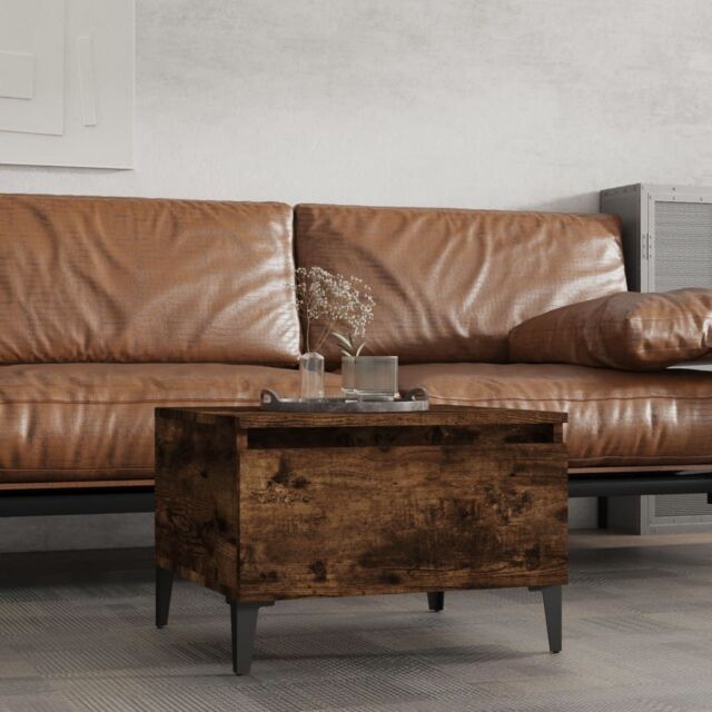 Berkfield Home Side Table Smoked Oak 50x46x35 cm Engineered Wood in Brown - Size: 50 x 46 x 35 cm - image 1